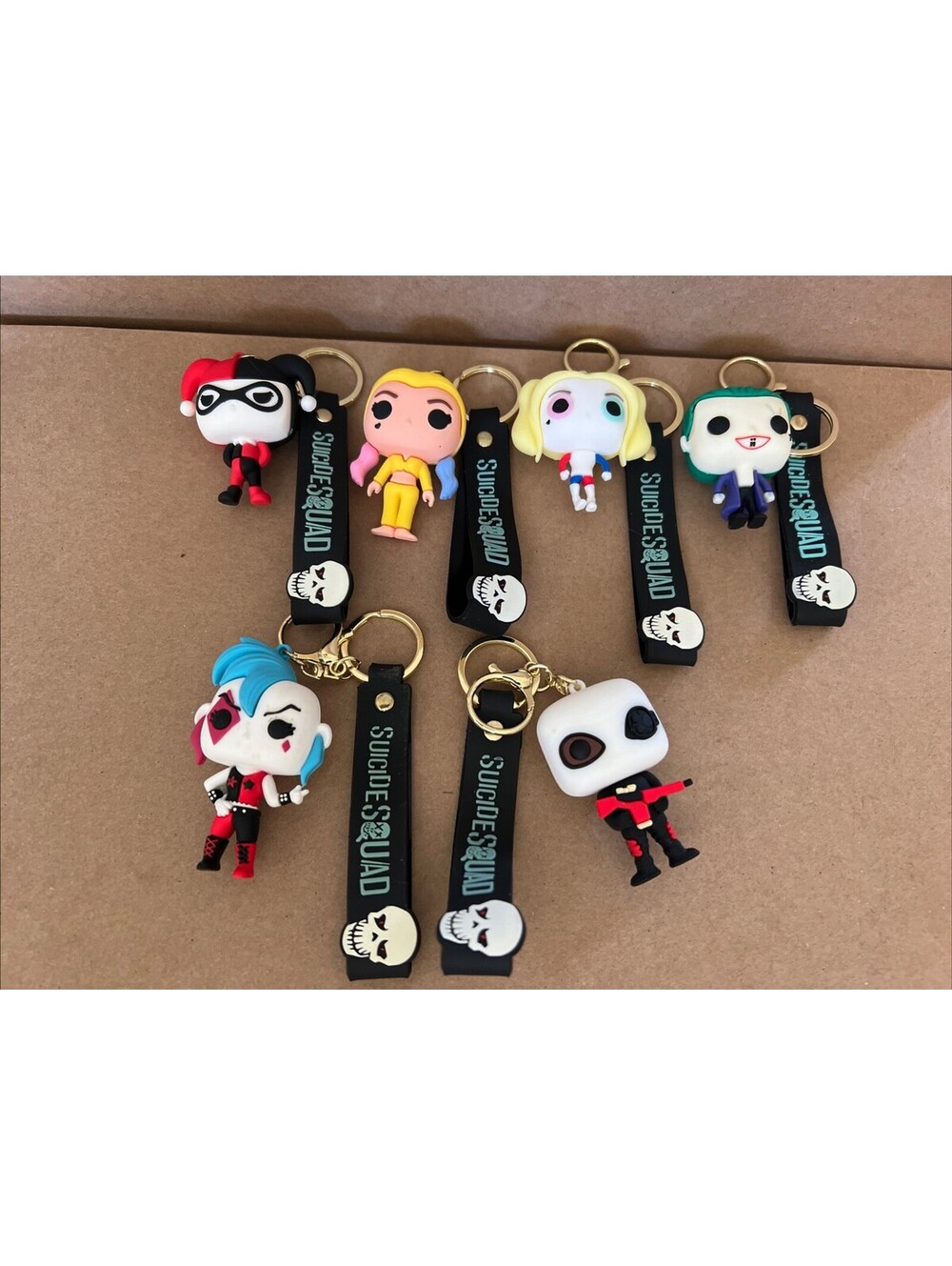 Suicide Squad Funko Pop Style Vinyl Keychain 6 Keychain Lot